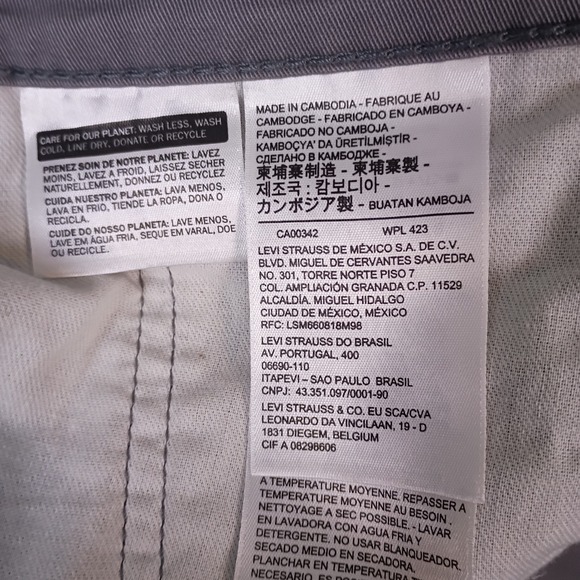 Levis 541 Athletic Fit Performance Stretch Gray Pants Mens W38 L32 Fits 40x30 - Picture 12 of 15